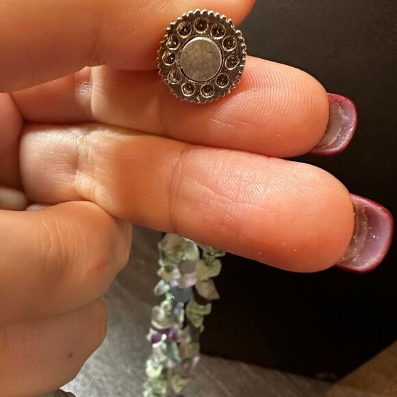 Three strands of Genuine fluorite and seed bead necklace! - Picture 5 of 8